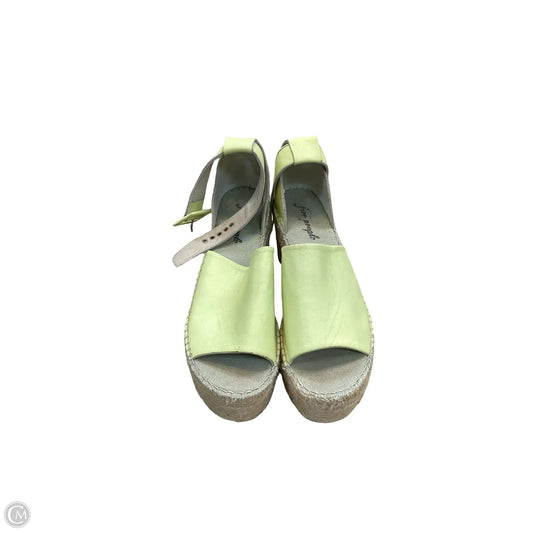 Sandals Heels Wedge By Free People In Green, Size: 9.5