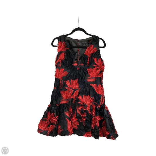 Dress Designer By Milly In Black & Red, Size: 12