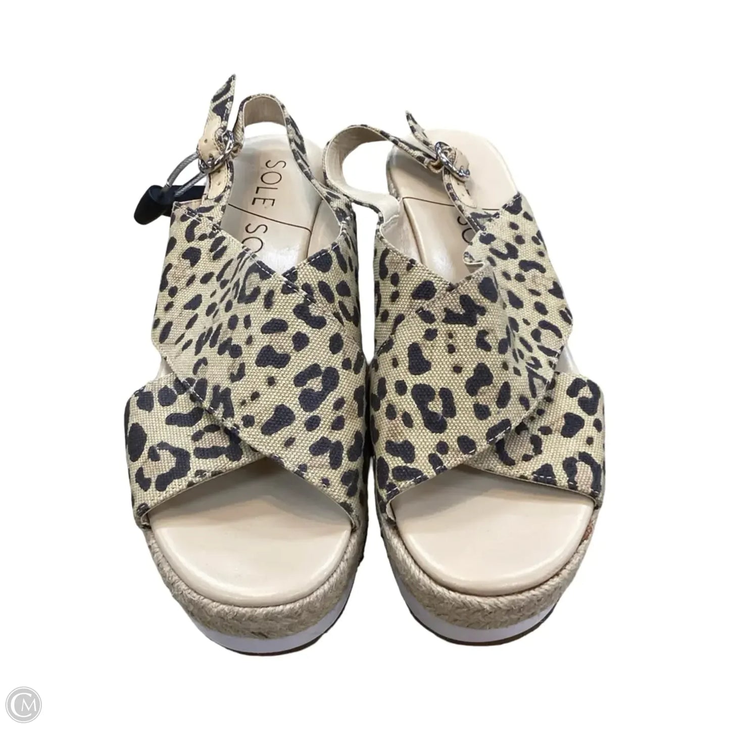 Sandals Heels Wedge By Sole Society In Animal Print, Size: 8