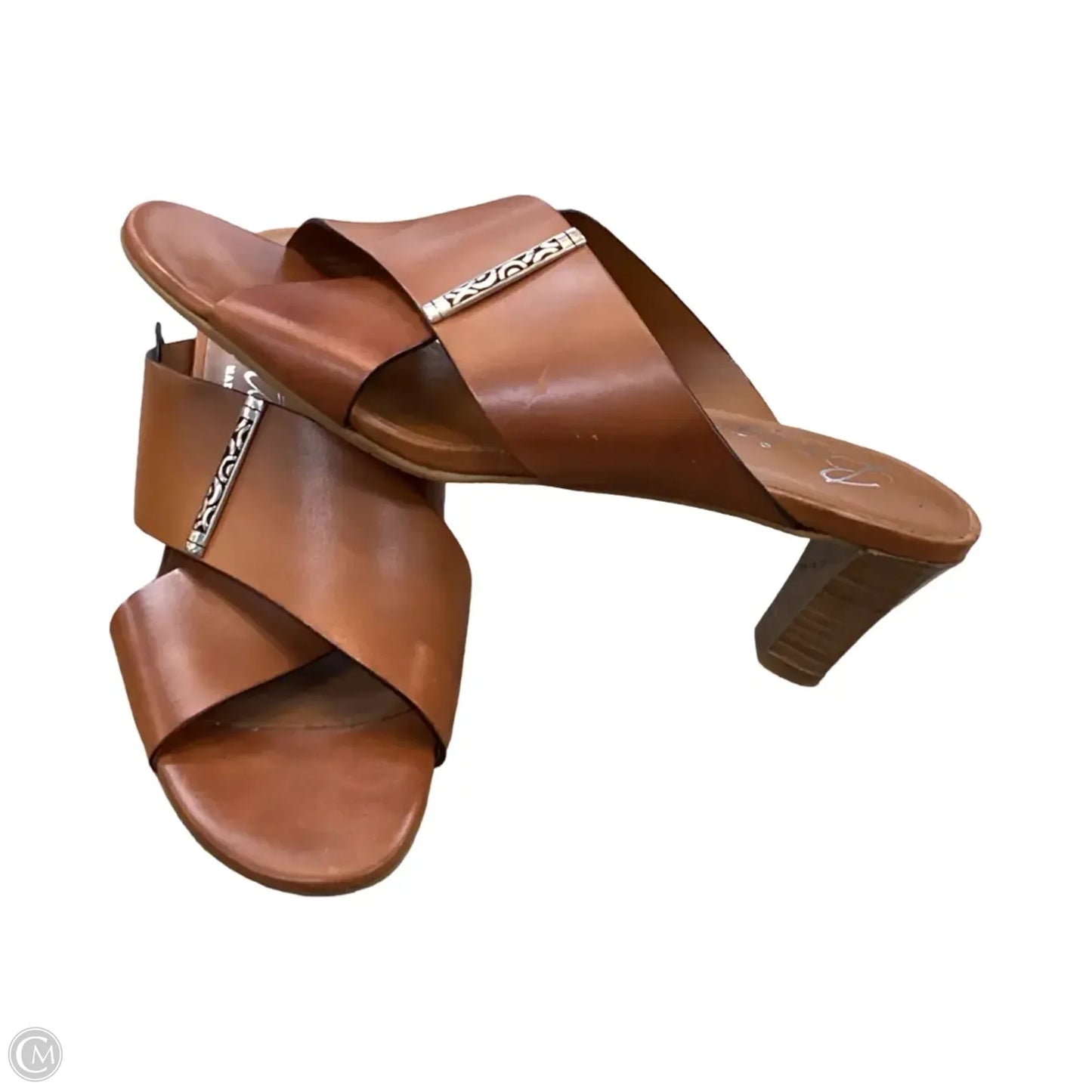 Sandals Heels Stiletto By Brighton In Brown, Size: 9