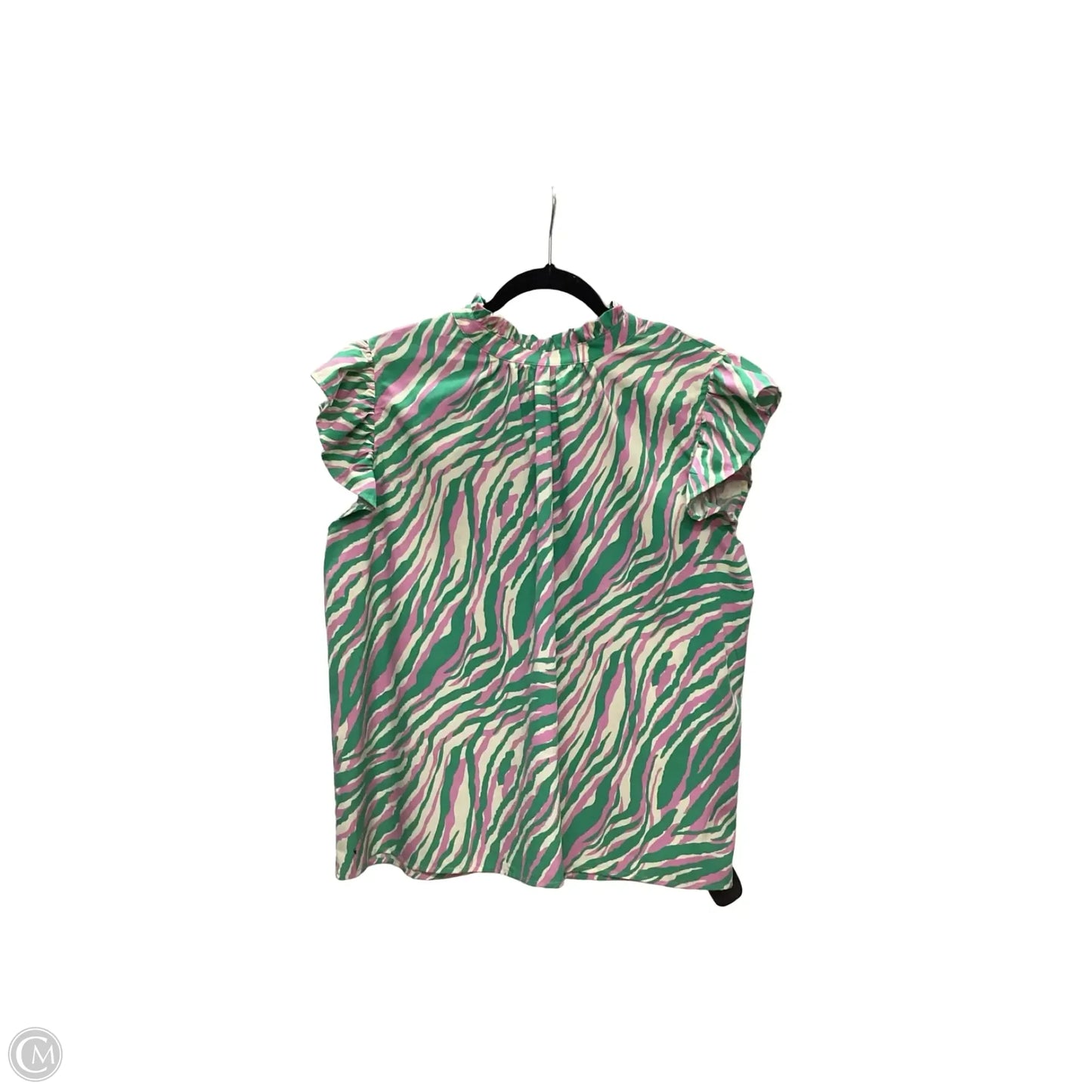 Designer Blouse Short Sleeve By Voy In Animal Print, Size: L