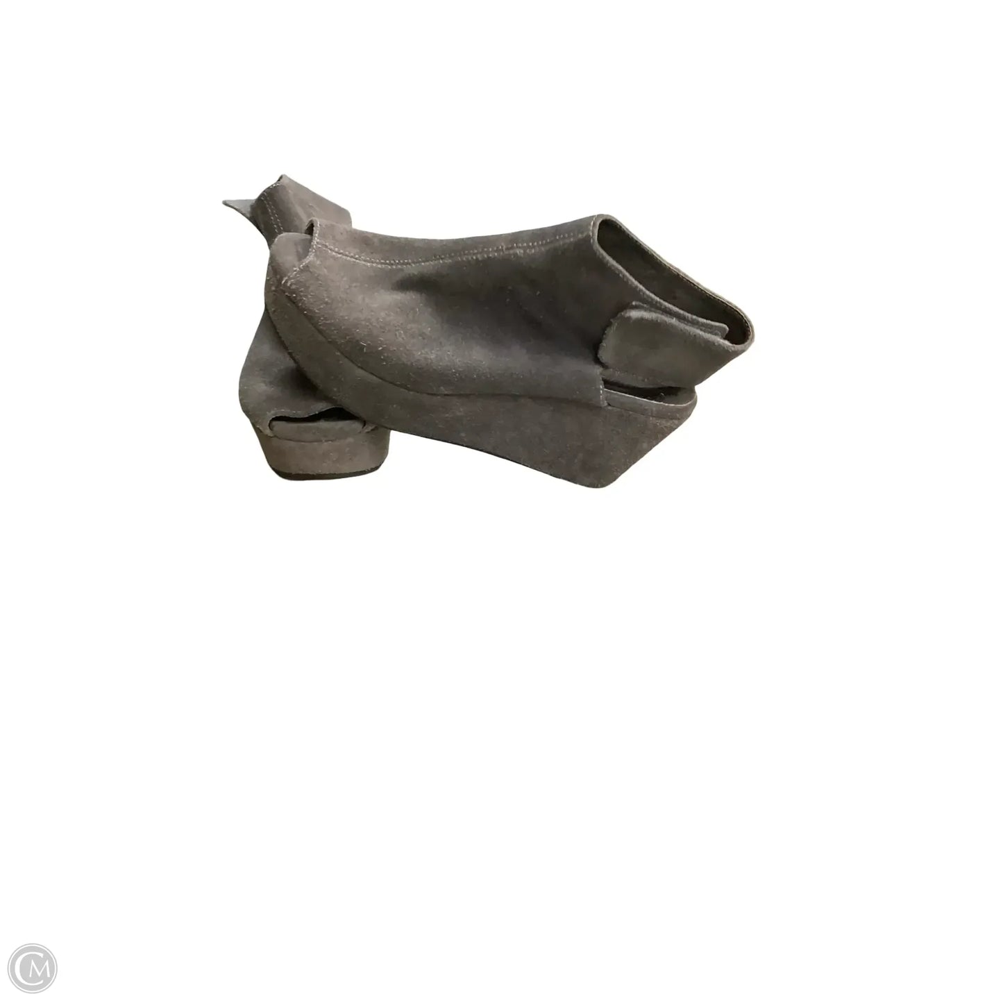 Sandals Heels Wedge By Clothes Mentor In Grey, Size: 7.5