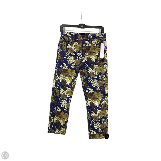 Designer Jeans Cropped By Mother In Floral Print, Size: 8
