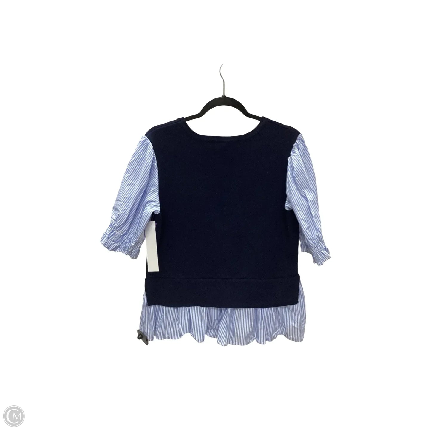 Blouse Short Sleeve By Anthropologie In Navy, Size: L