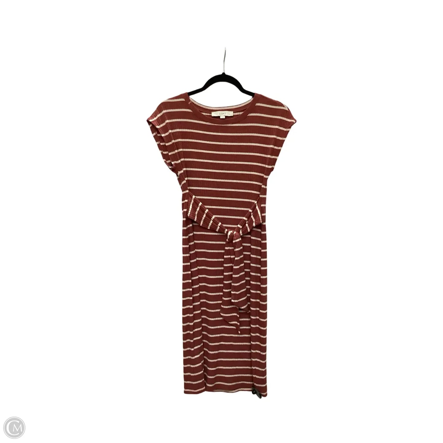 Dress Casual Midi By Loft In Striped Pattern, Size: Xsp