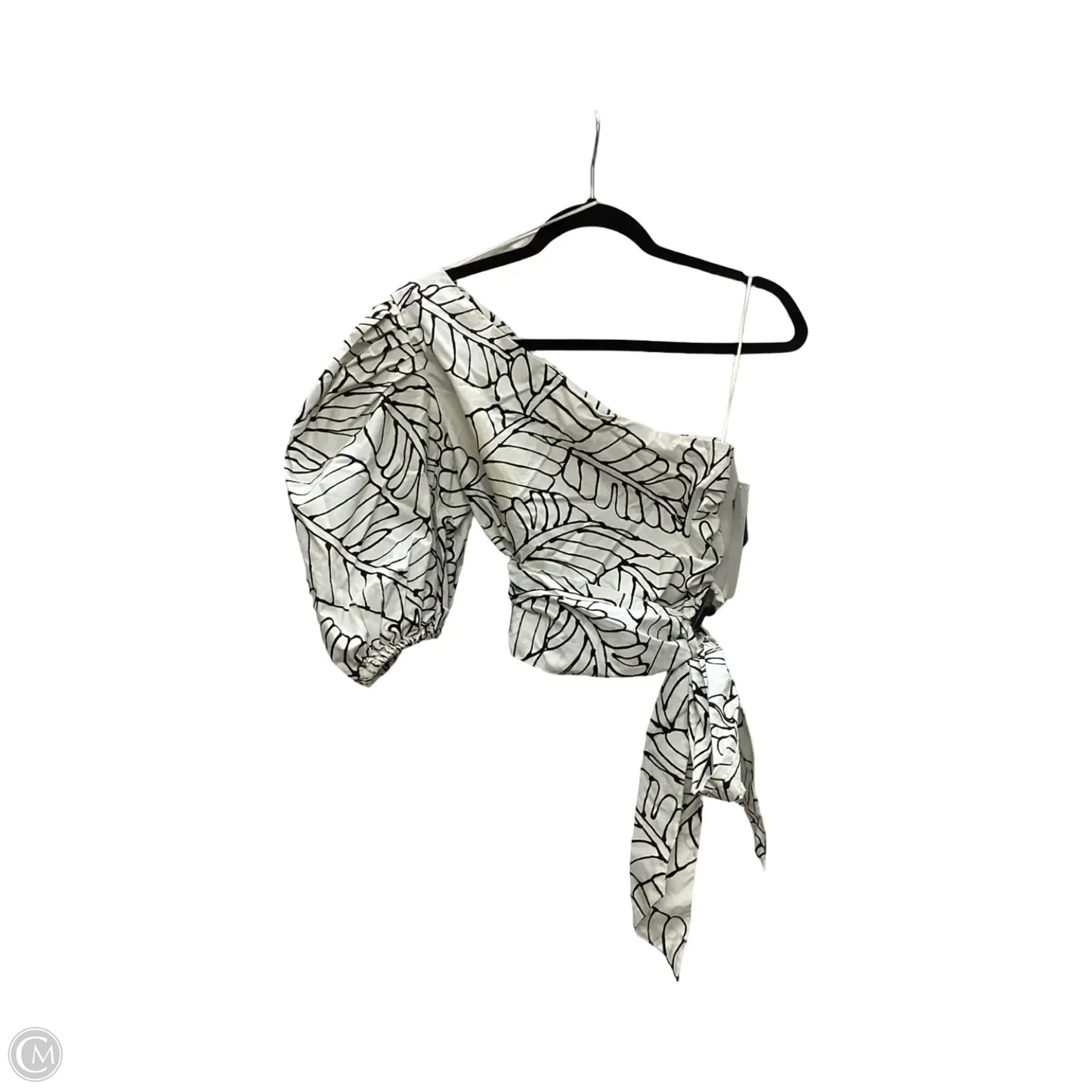 Designer Blouse 3/4 Sleeve By Noel For Target In Black & White, Size: 4