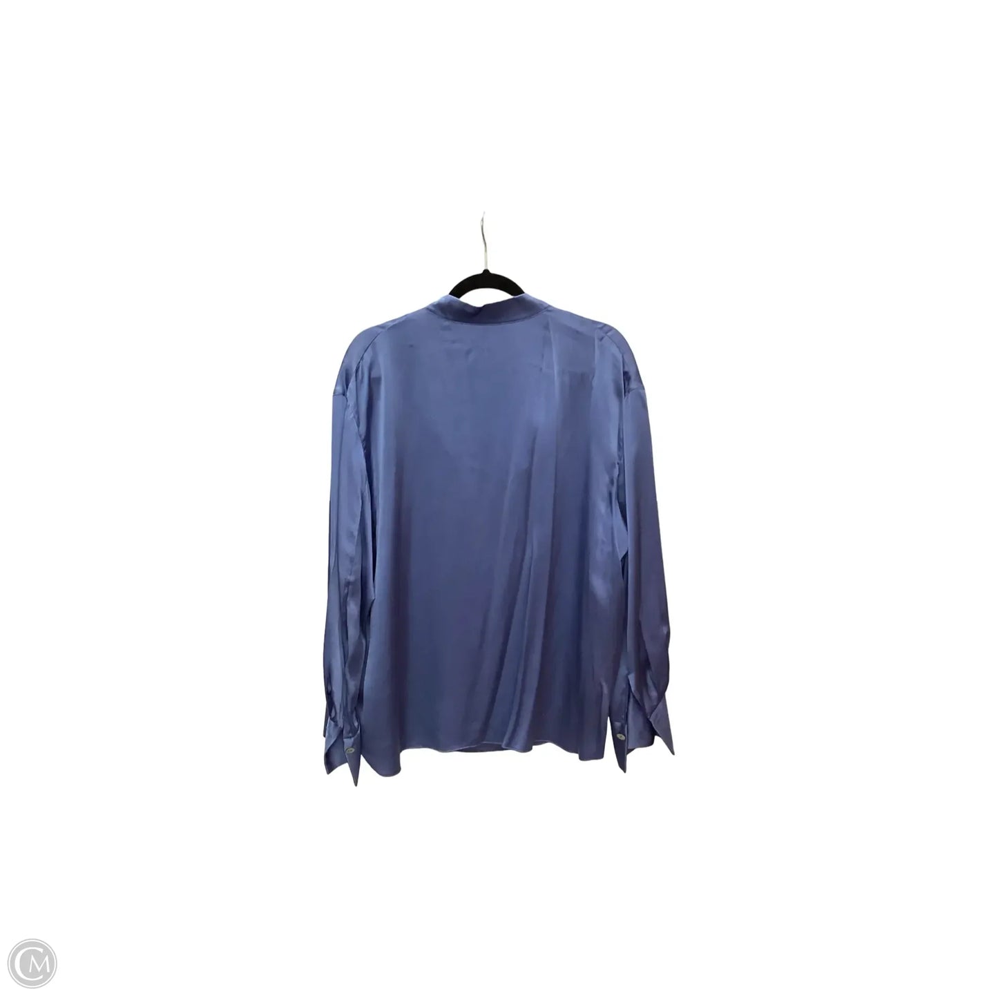Designer Blouse Long Sleeve By Vince In Blue, Size: Xl