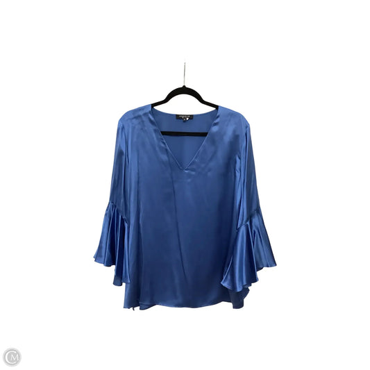 Blouse Designer By Lafayette 148 In Blue, Size: Xl