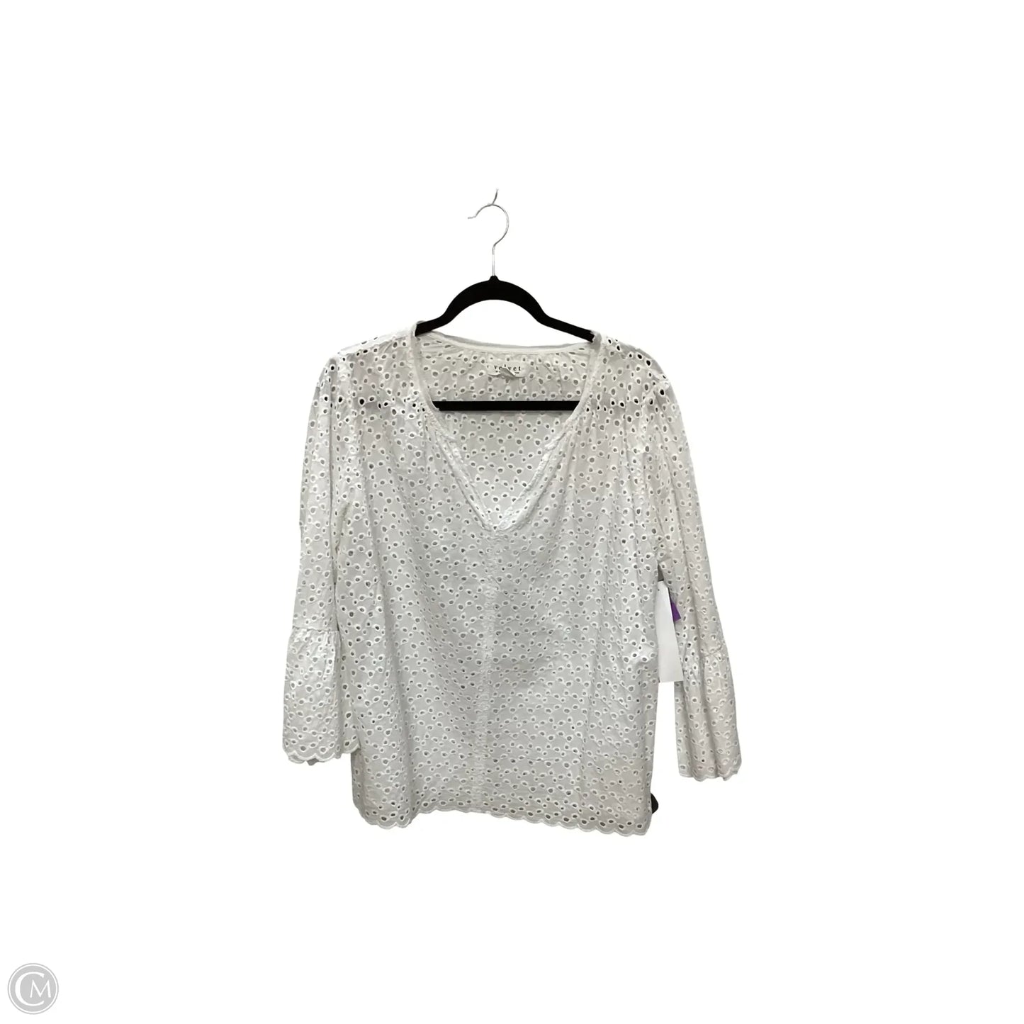 Blouse 3/4 Sleeve By Velvet By Graham & Spencer In White, Size: Xl