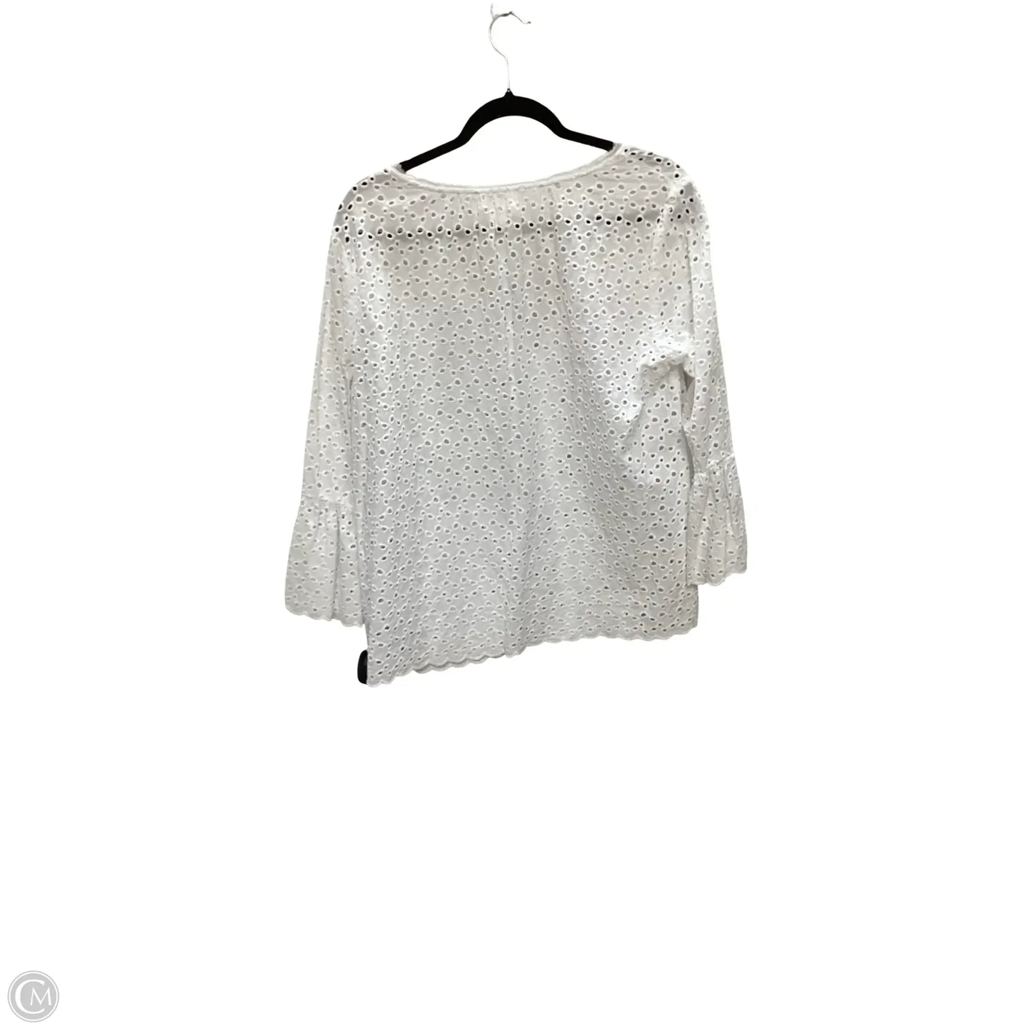 Blouse 3/4 Sleeve By Velvet By Graham & Spencer In White, Size: L