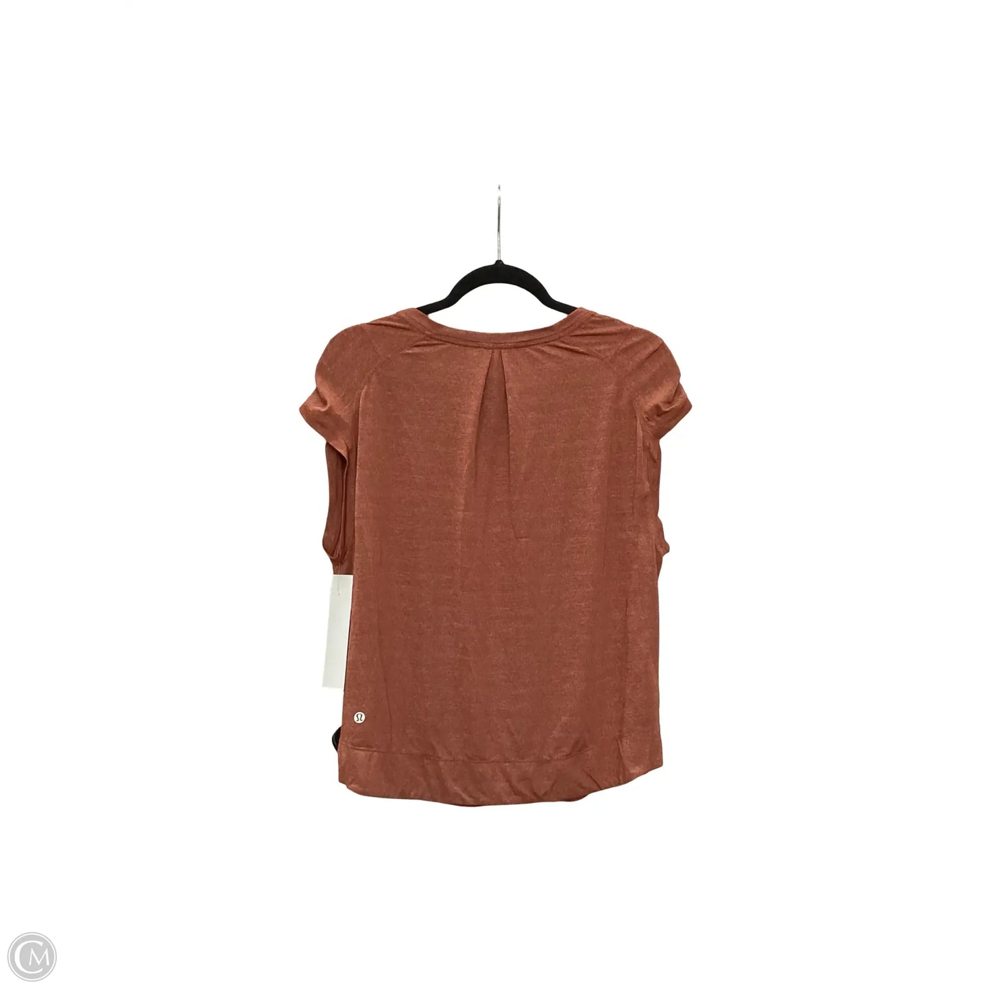 Athletic Top Short Sleeve By Lululemon In Orange, Size: 6