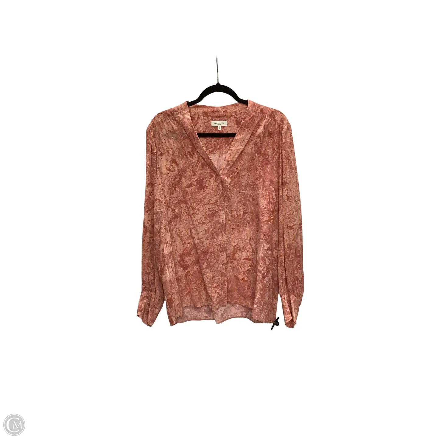 Blouse Designer By Lafayette 148 In Orange, Size: L