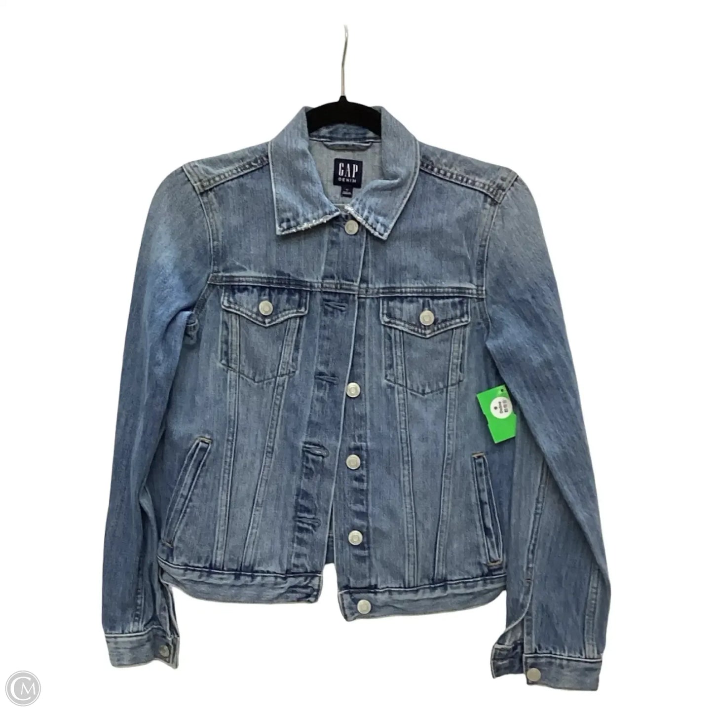 Jacket Denim By Gap In Blue Denim, Size: Xs