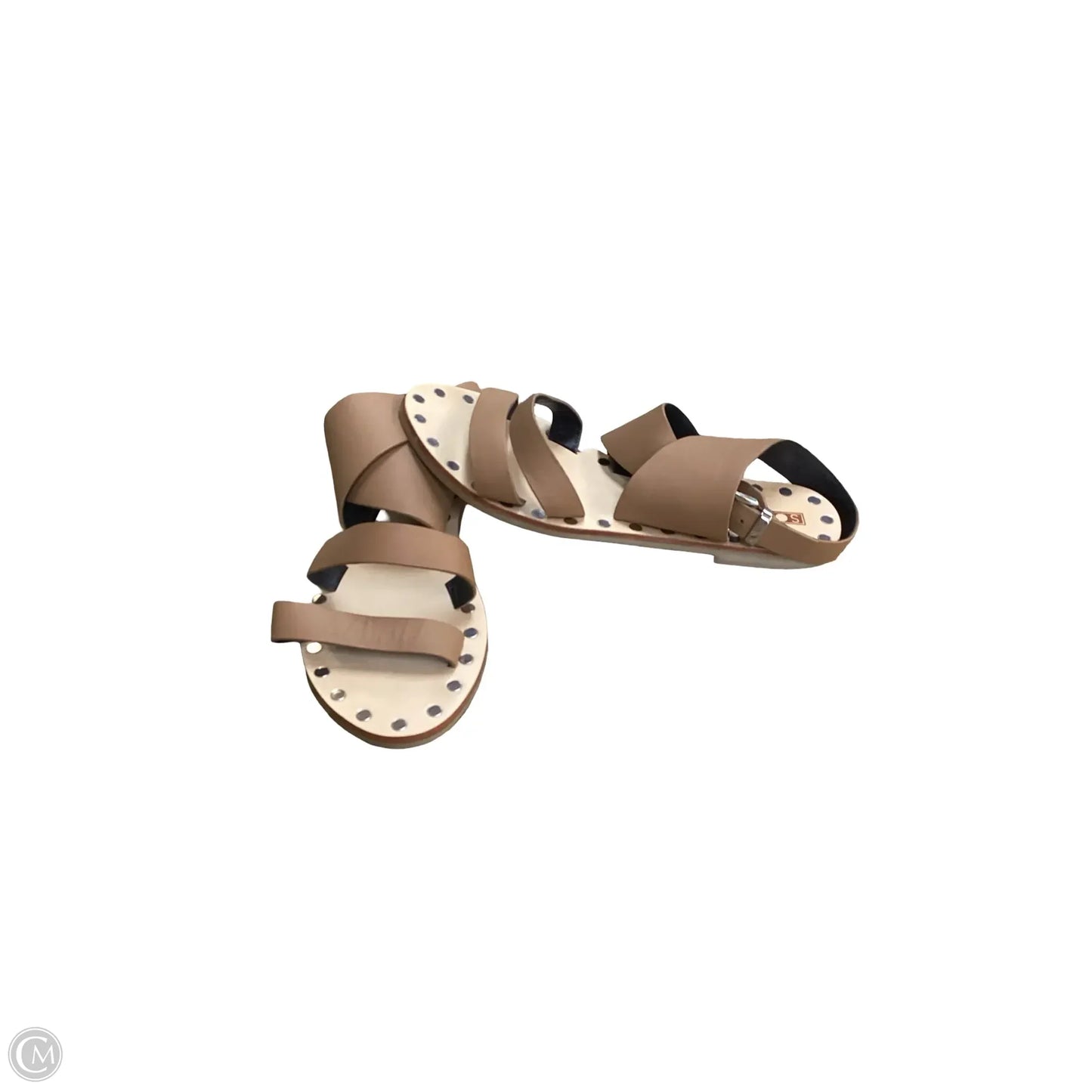 Sandals Flats By Clothes Mentor In Brown, Size: 7.5