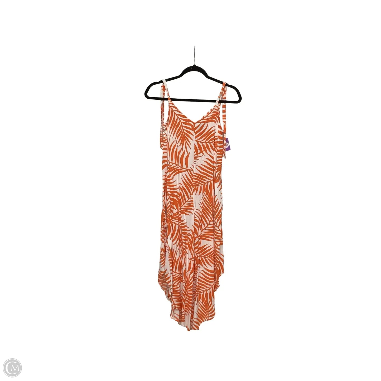 Dress Casual Midi By Vince Camuto In Orange & White, Size: S