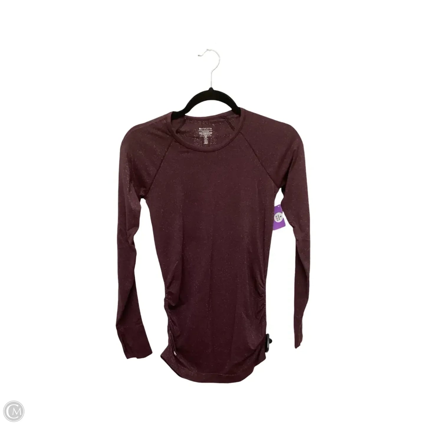 Athletic Top Long Sleeve Crewneck By Athleta In Maroon, Size: Xs