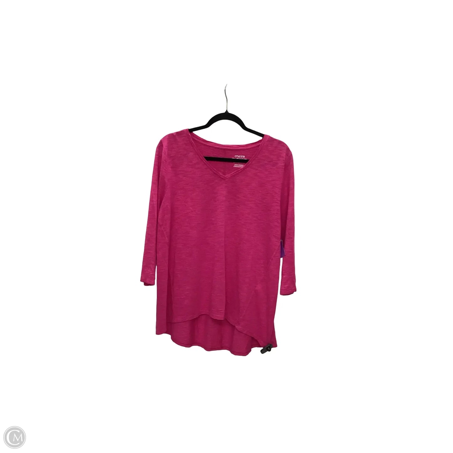 Blouse 3/4 Sleeve By Chicos In Pink, Size: L