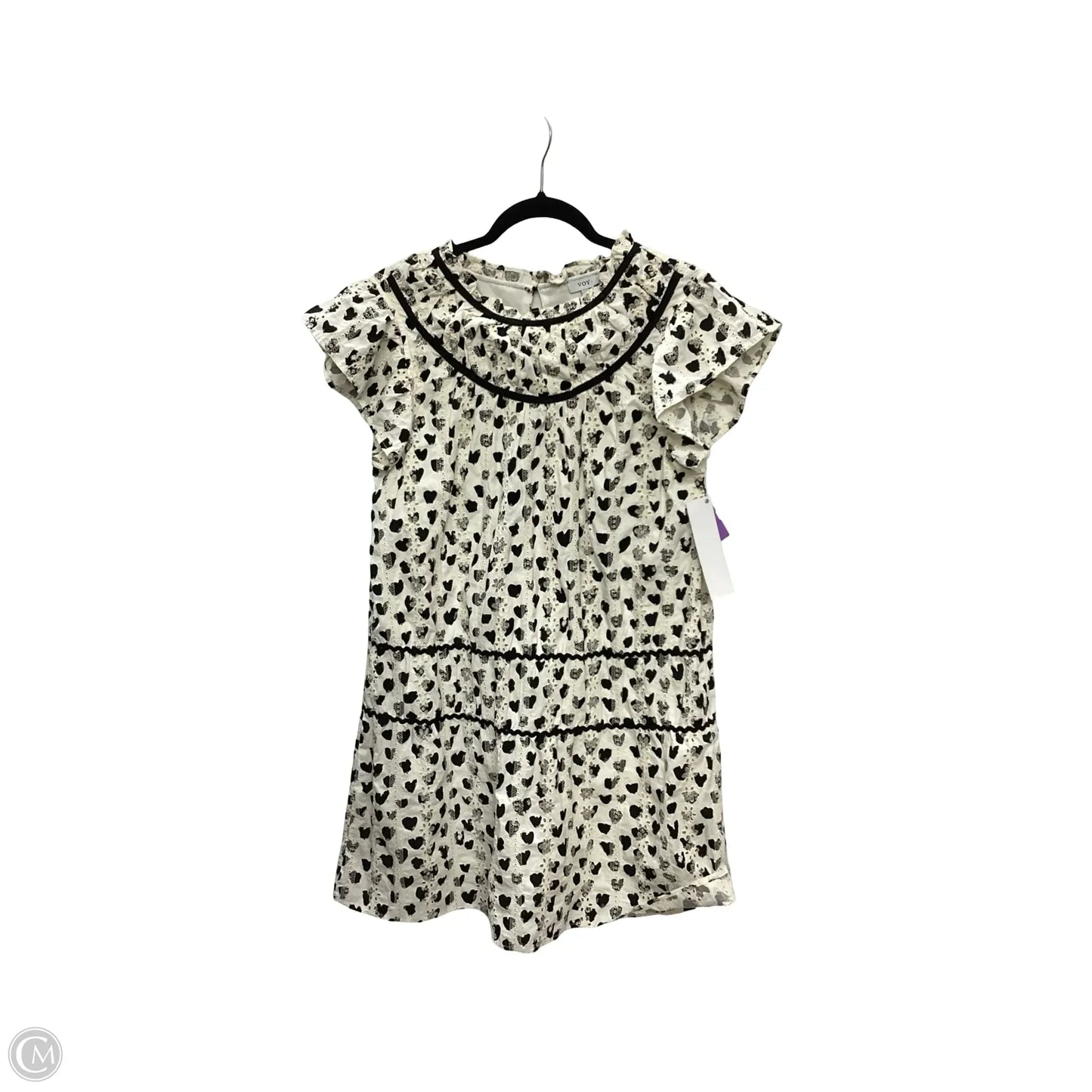Dress Casual Short By Voy In Black & Cream, Size: M