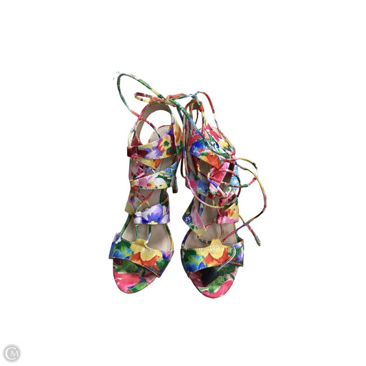 Sandals Heels Stiletto By Steve Madden In Multi-colored, Size: 7.5