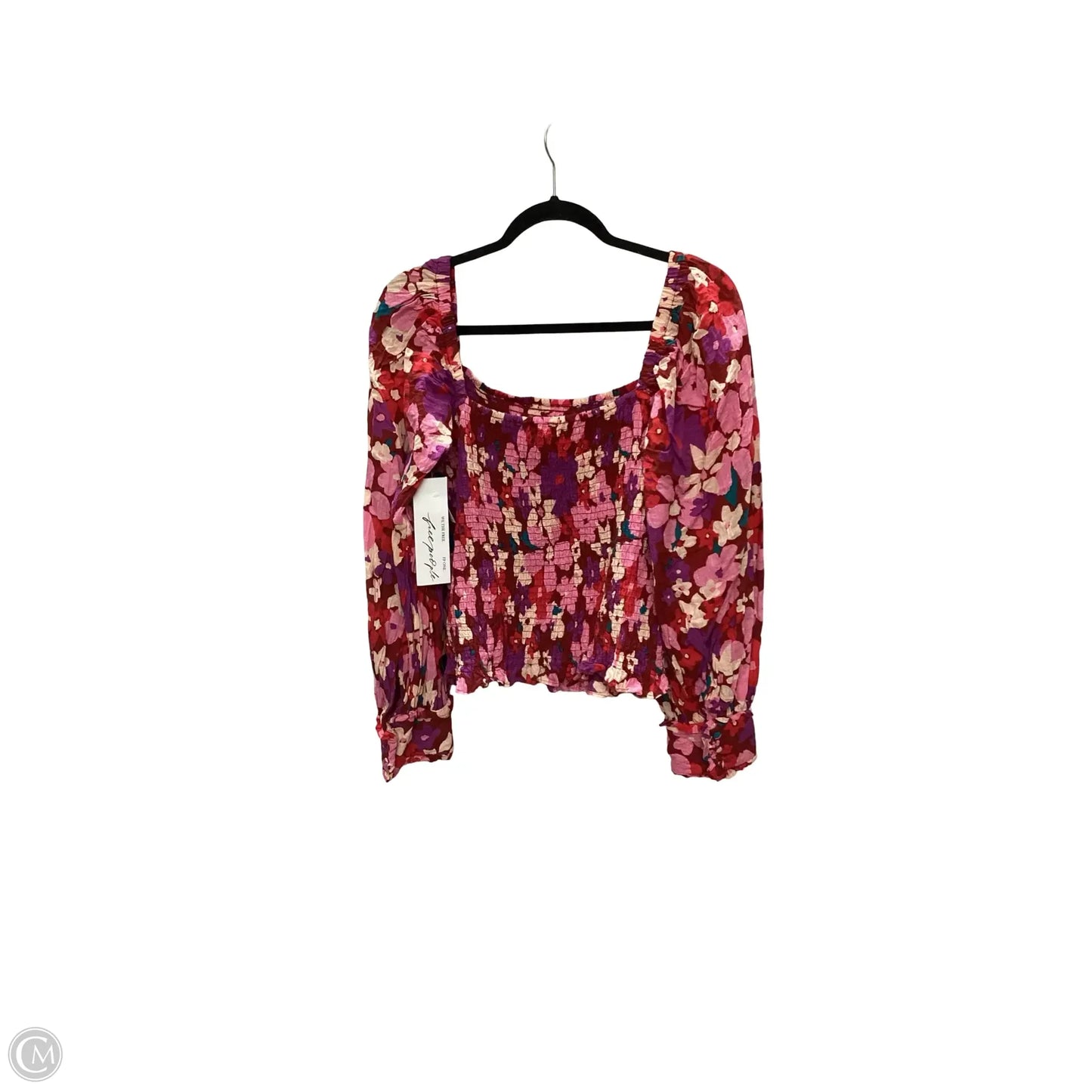 Blouse Long Sleeve By Free People In Floral Print, Size: L