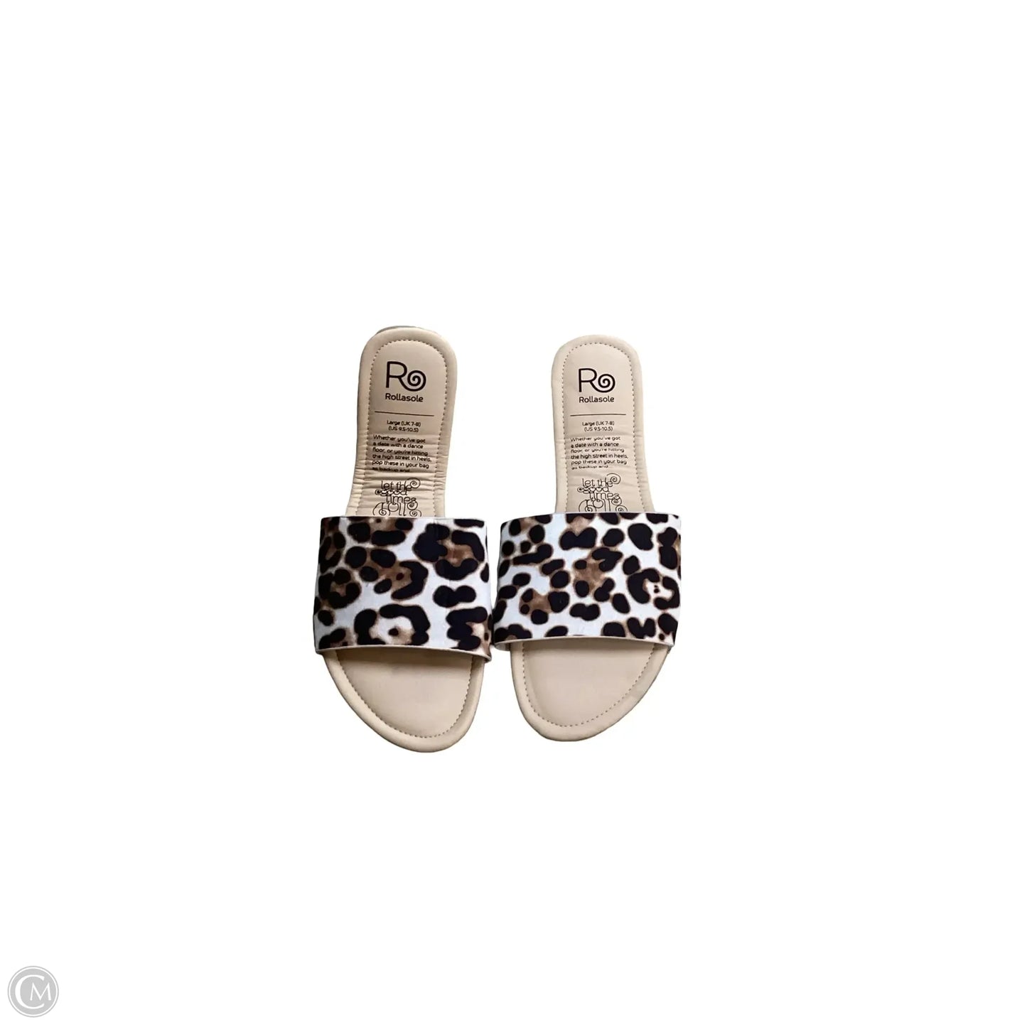 Sandals Flats By Clothes Mentor In Animal Print, Size: 9.5