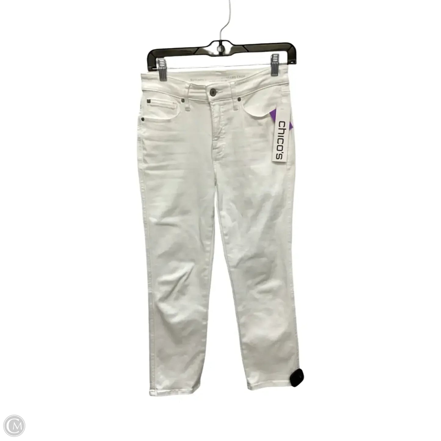Jeans Straight By Chicos In White Denim, Size: Xs