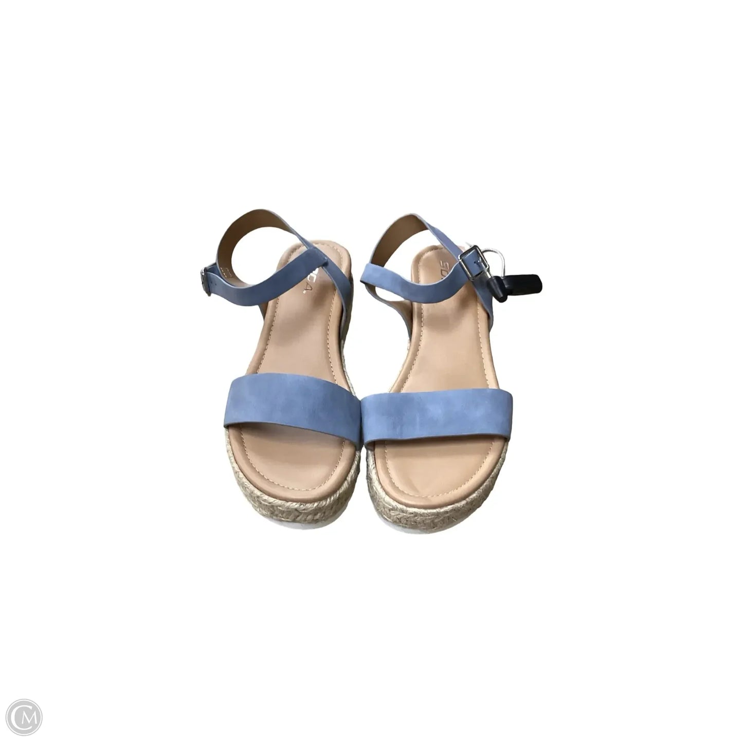 Sandals Heels Wedge By Soda In Blue, Size: 10