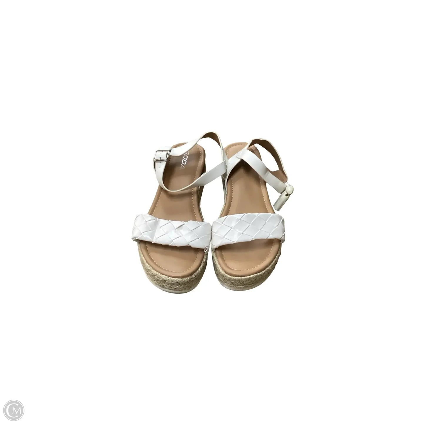 Sandals Heels Wedge By Soda In White, Size: 10