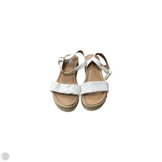Sandals Heels Wedge By Soda In White, Size: 10