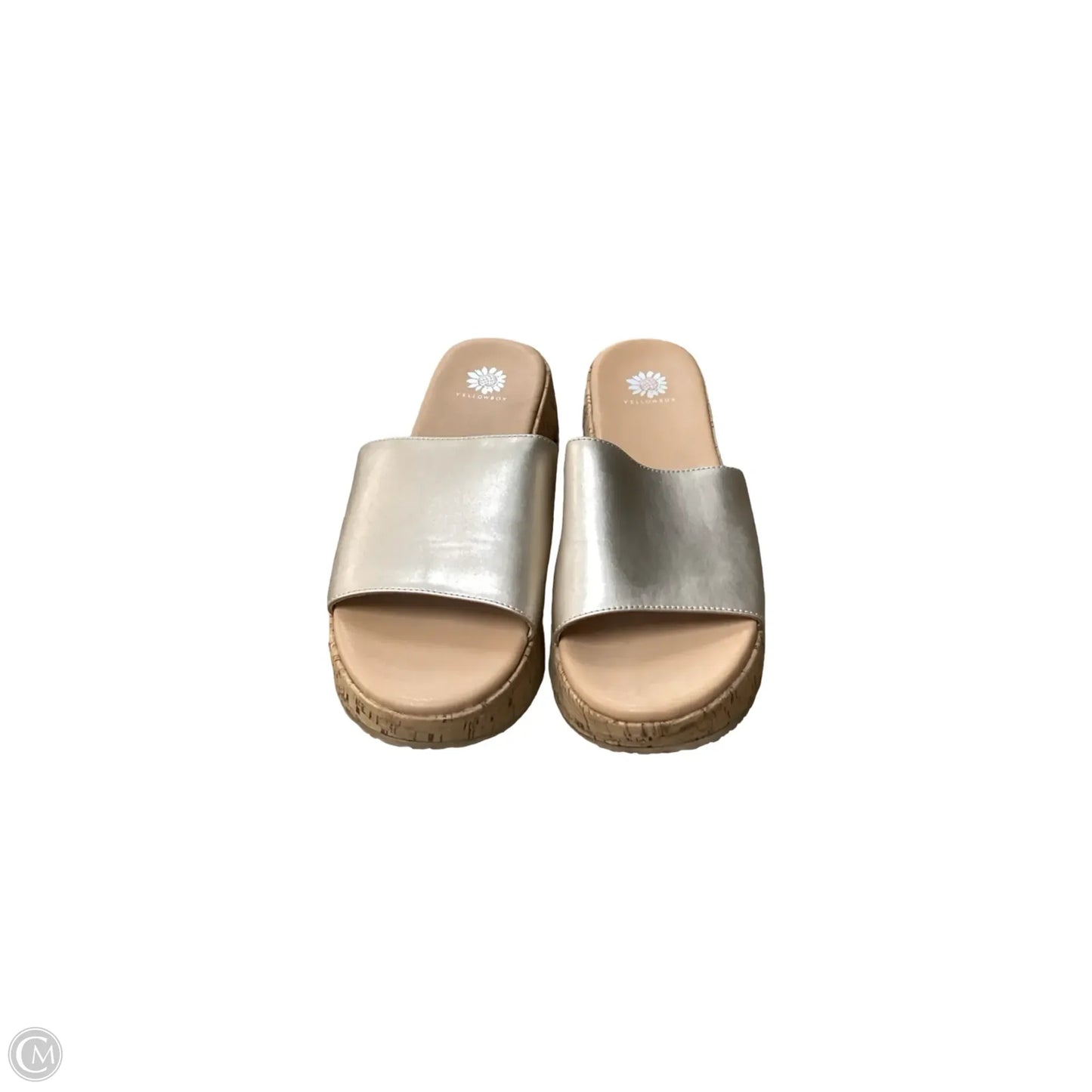Sandals Heels Platform By Yellow Box In Gold, Size: 9.5