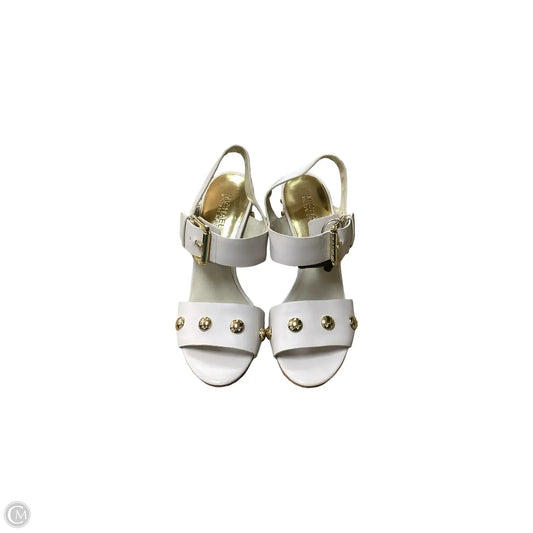 Sandals Heels Block By Michael By Michael Kors In Cream, Size: 8.5