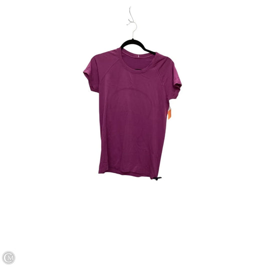 Athletic Top Short Sleeve By Lululemon In Purple, Size: 10