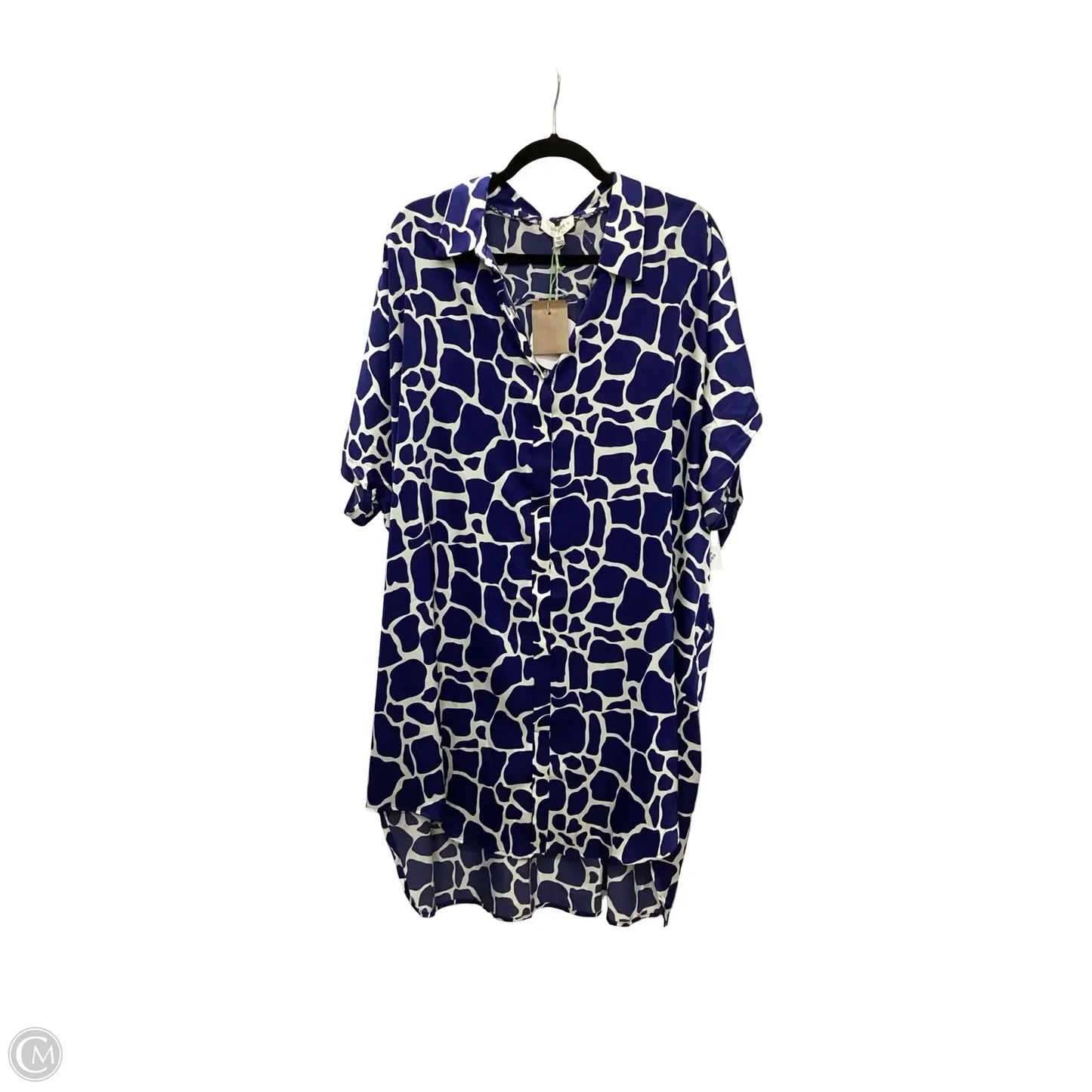 Dress Casual Short By Umgee In Blue & White, Size: 2x