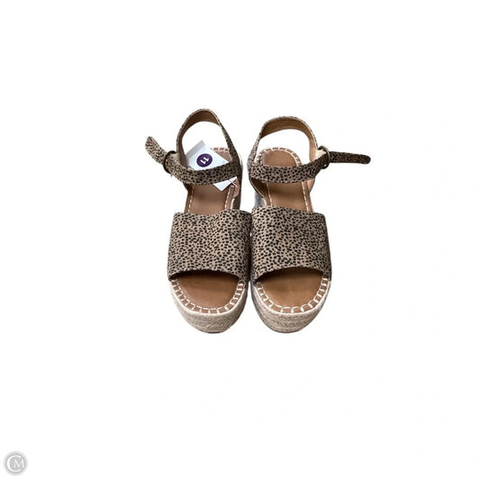 Sandals Heels Wedge By Universal Thread In Animal Print, Size: 11