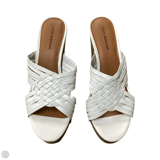 Sandals Heels Block By Lucky Brand In White, Size: 11