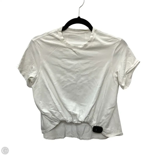 Athletic Top Short Sleeve By Lululemon In White, Size: 4