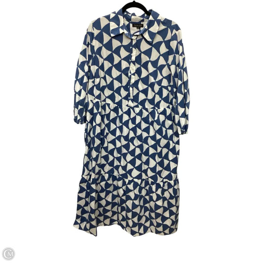 Dress Casual Maxi By Rachel Zoe In Blue & White, Size: 1x