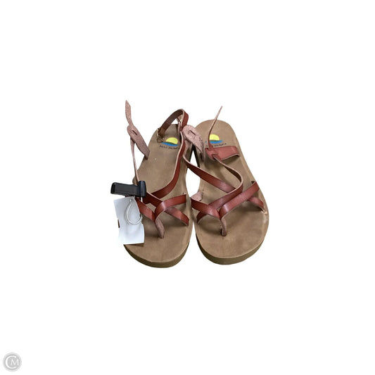 Sandals Flats By Clothes Mentor In Brown, Size: 10
