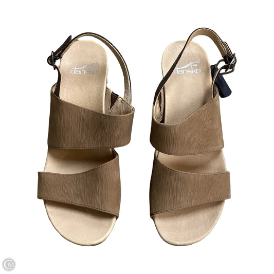 Sandals Heels Wedge By Dansko In Brown, Size: 8.5