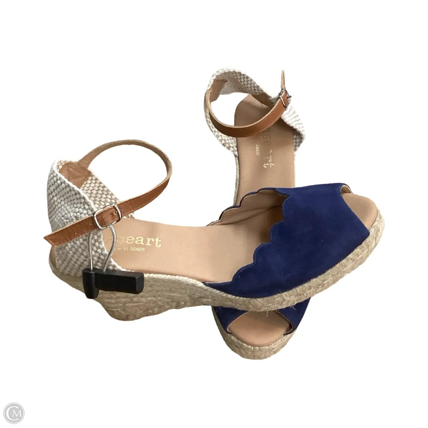 Sandals Heels Wedge By Clothes Mentor In Navy, Size: 9.5