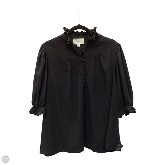 Blouse Short Sleeve By Pomander Place In Black, Size: 3x