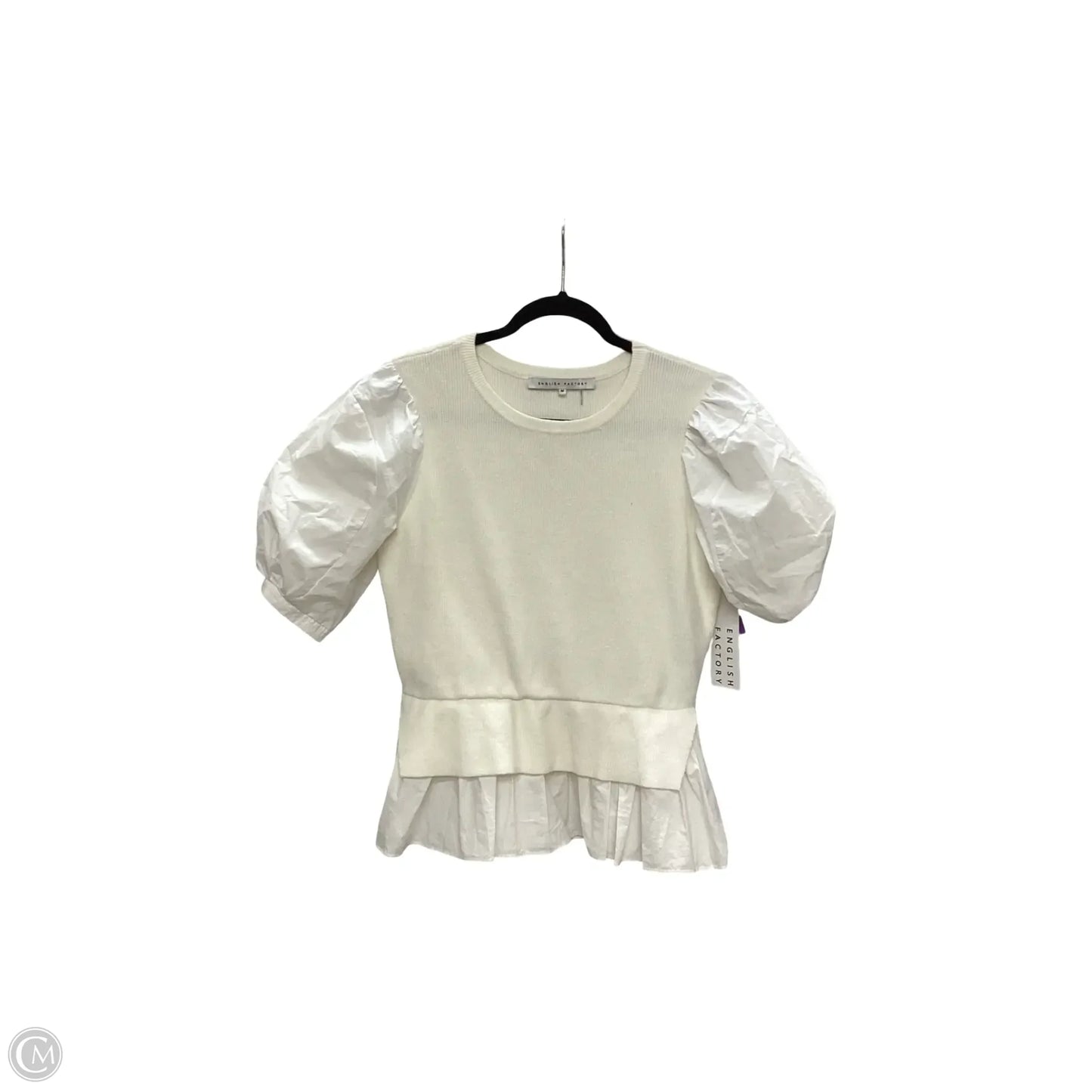 Blouse Short Sleeve By English Factory In Cream, Size: M