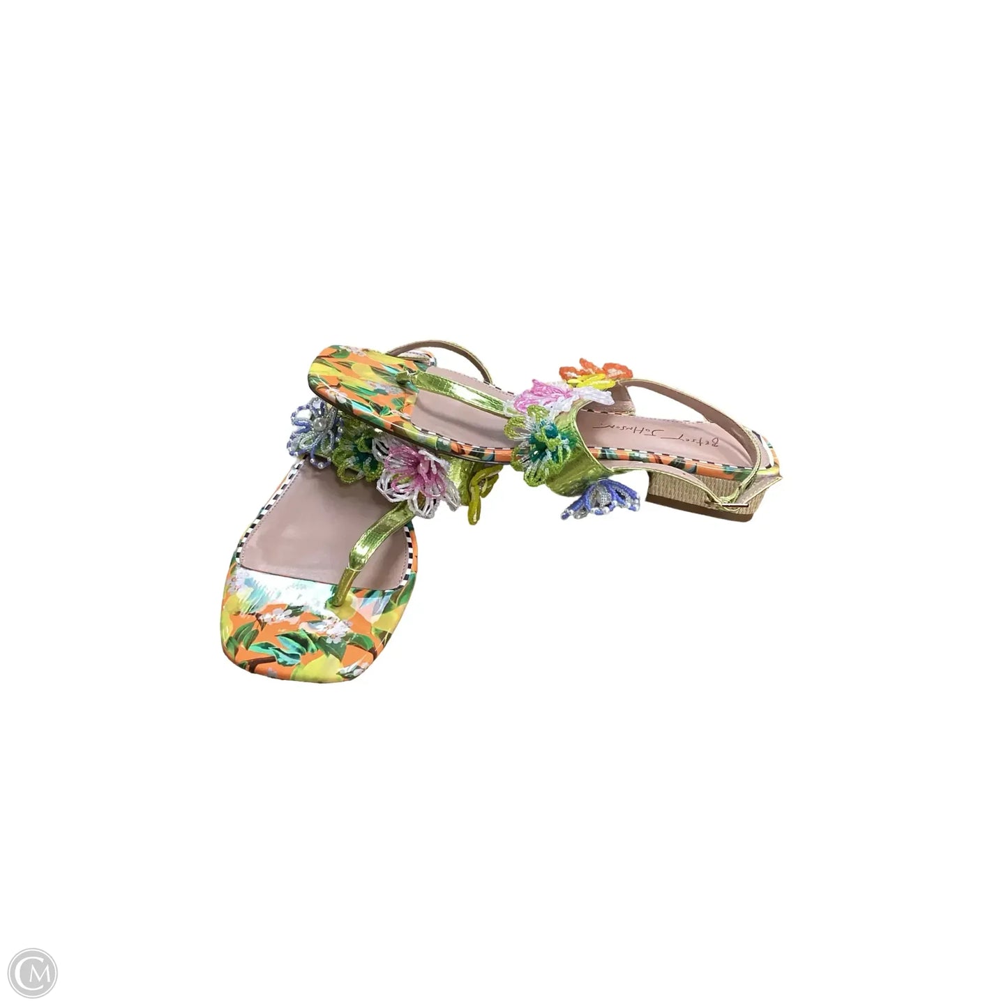 Sandals Heels Block By Betsey Johnson In Floral Print, Size: 9