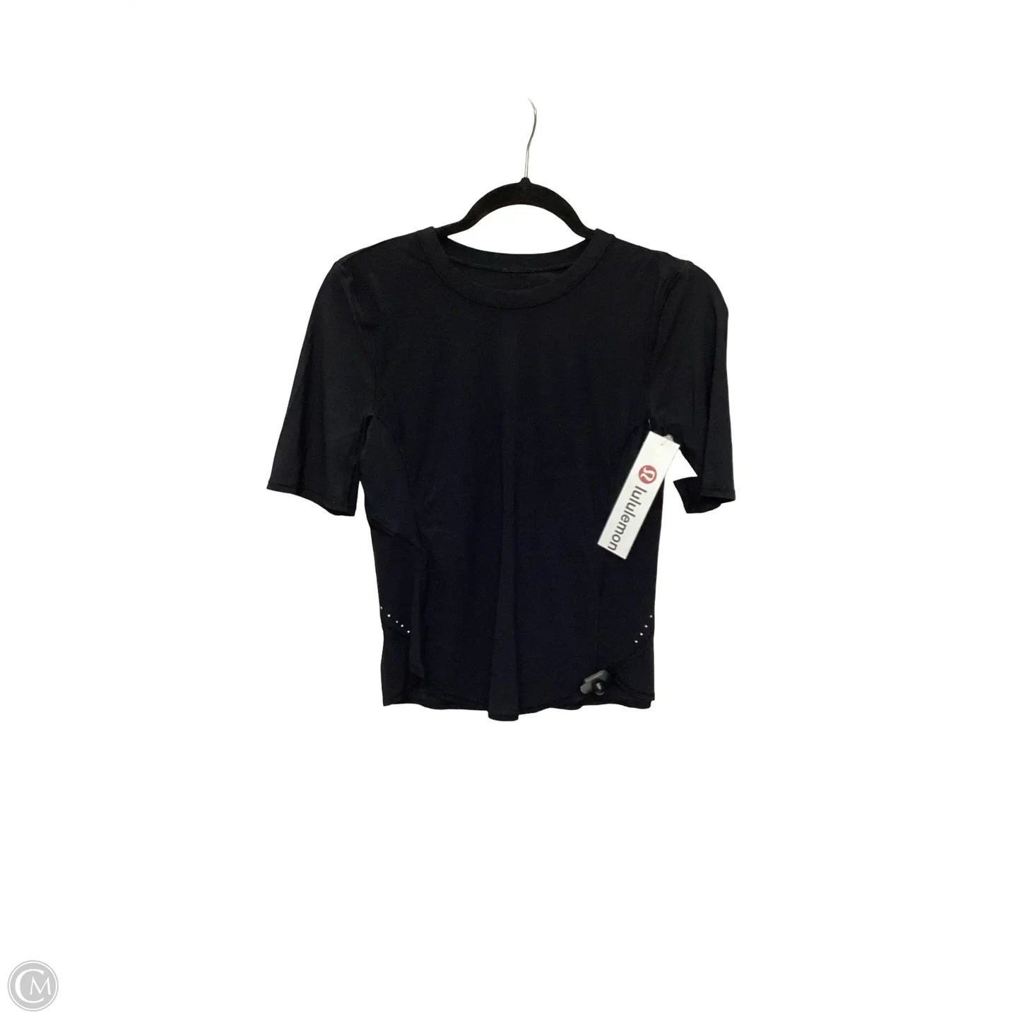 Athletic Top Short Sleeve By Lululemon In Black, Size: 4