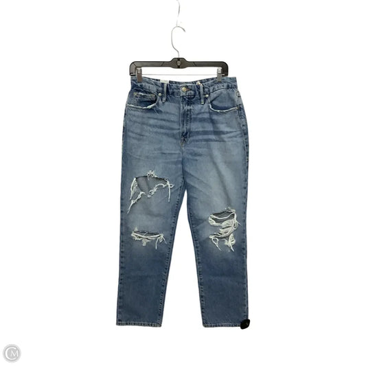 Designer Jeans Straight By Good American In Blue Denim, Size: 8