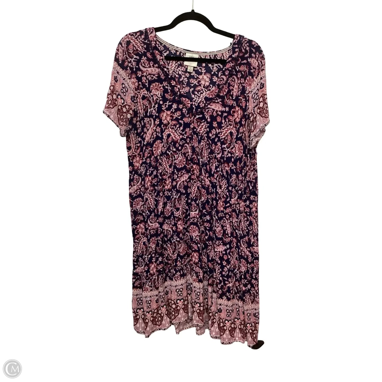 Dress Casual Short By Knox Rose In Geometric Pattern, Size: L