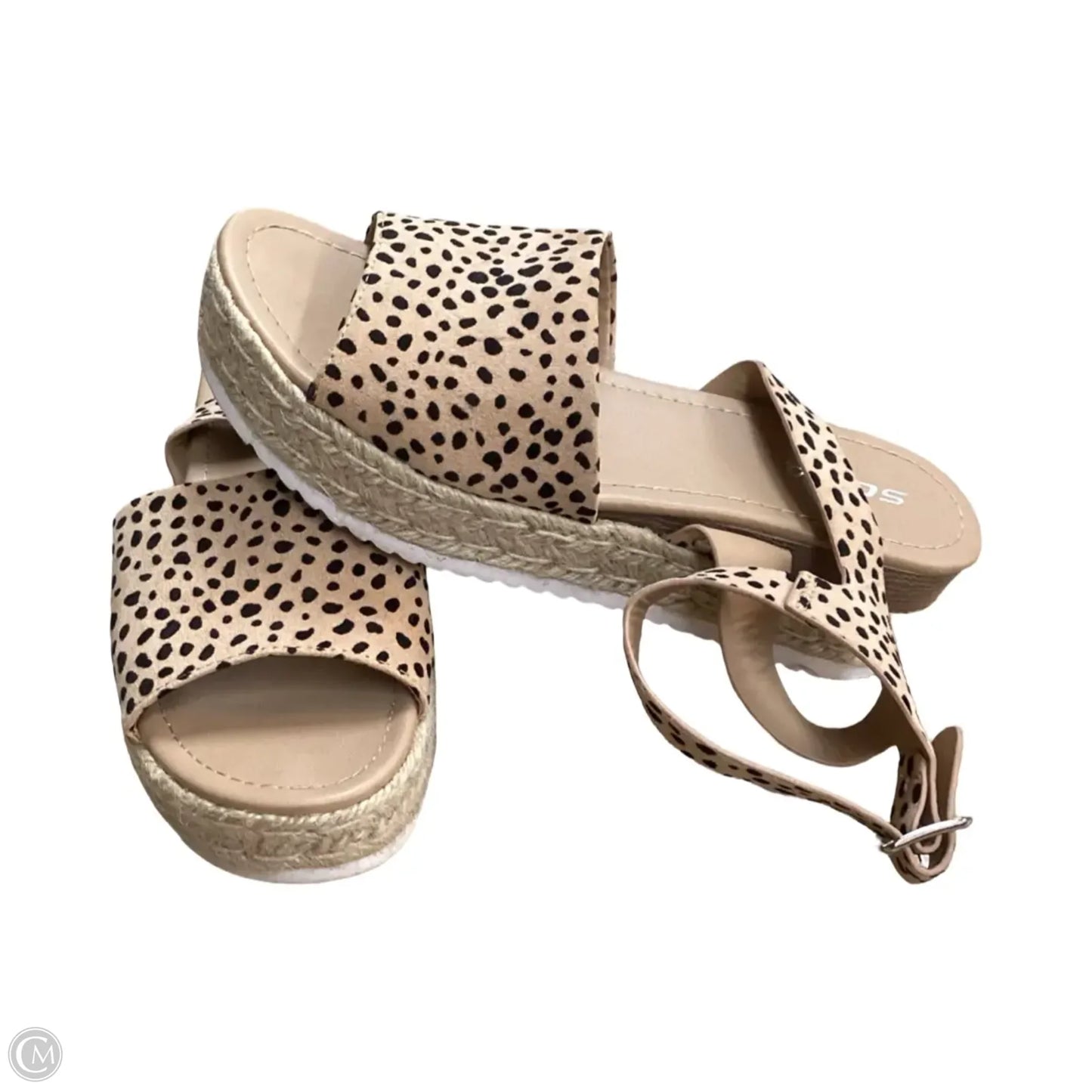 Sandals Heels Wedge By Soda In Animal Print, Size: 9