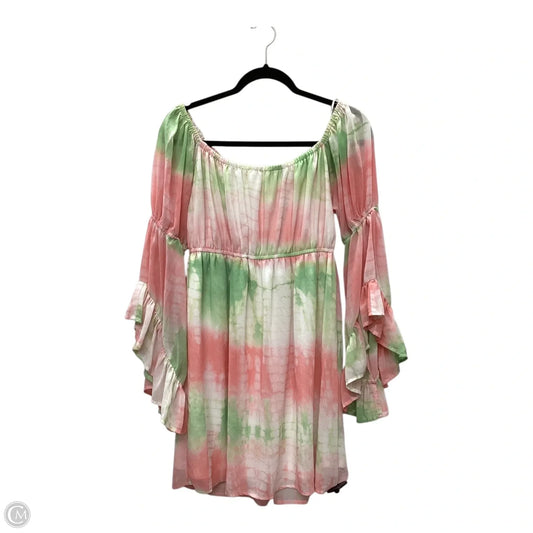 Dress Casual Short By Entro In Green & Pink, Size: L