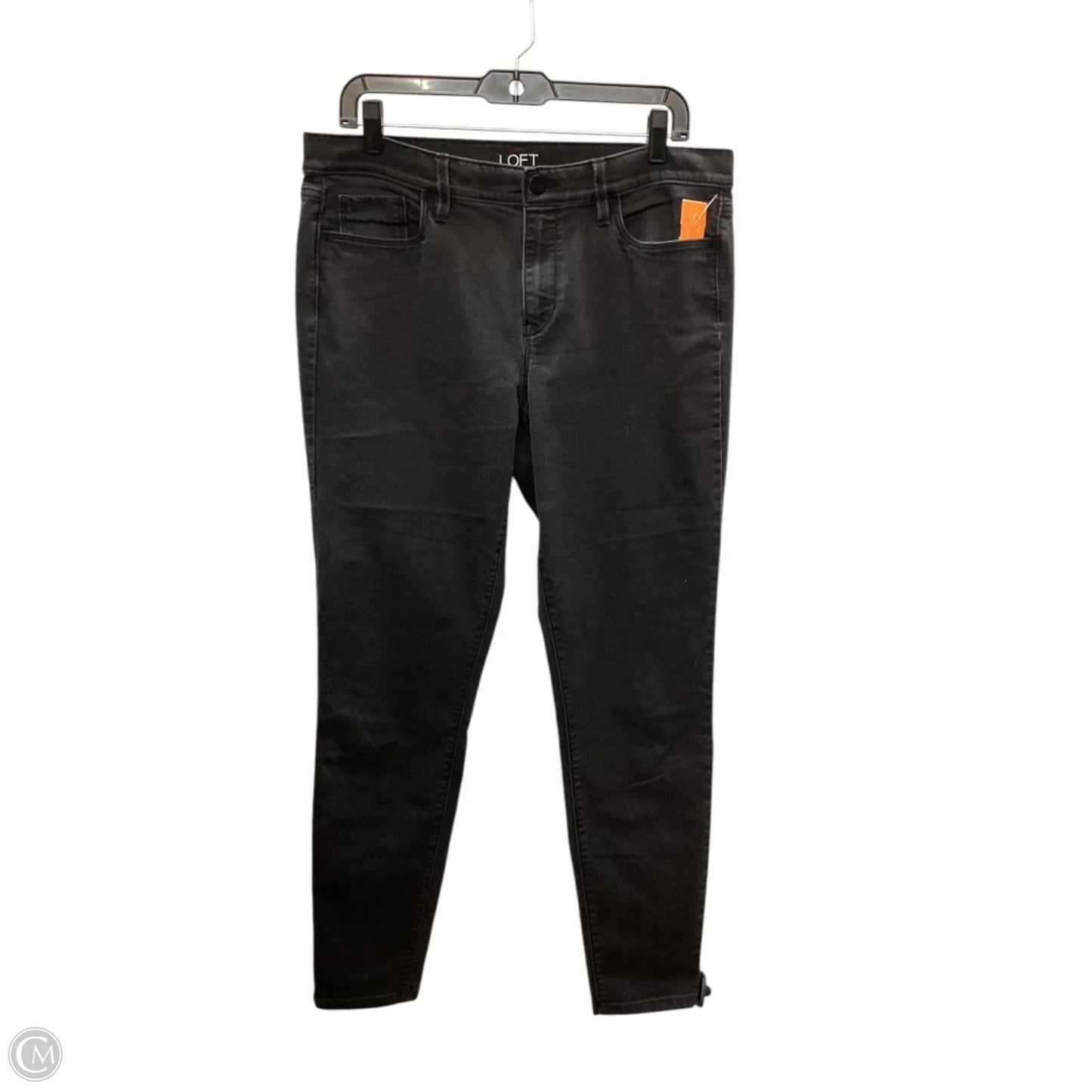 Jeans Skinny By Loft In Black Denim, Size: 12