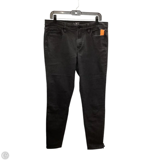 Jeans Skinny By Loft In Black Denim, Size: 12